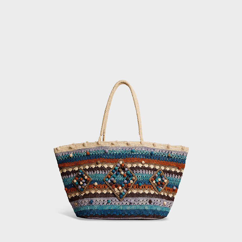 Gerard Darel Raphia Bag- Blue