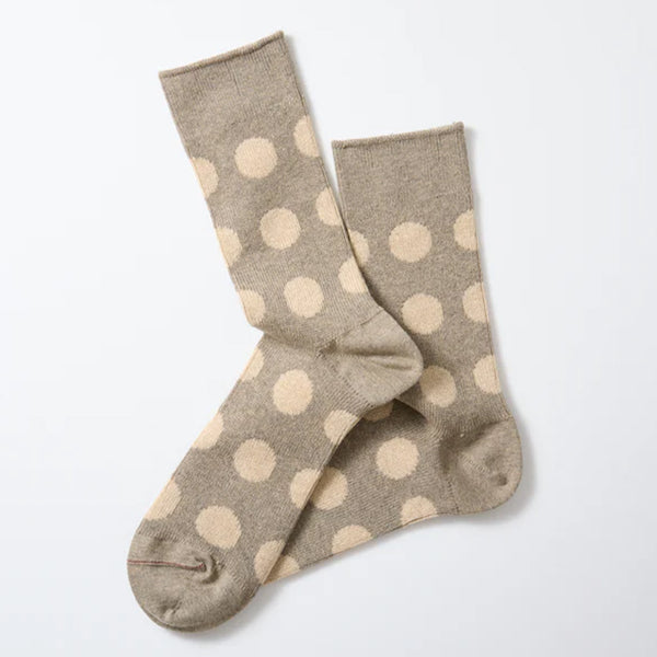 Rototo - Chaussettes à pois - Beige/Gris