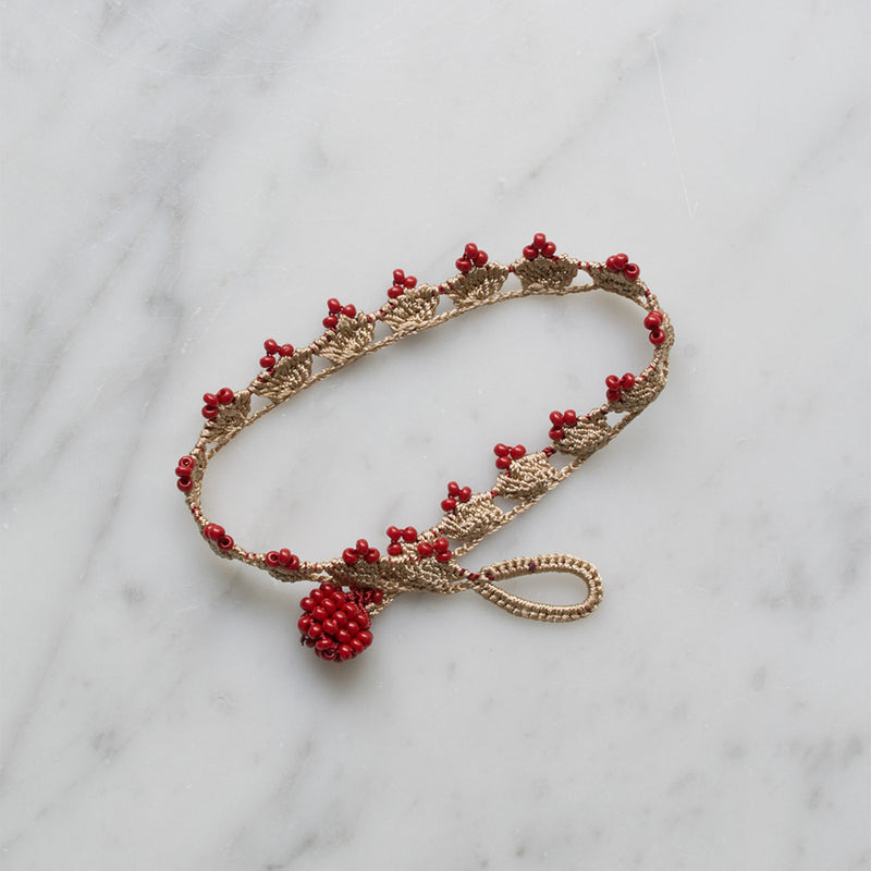 Ottomania - Bracelet crochet Crown - Camel & Rouge