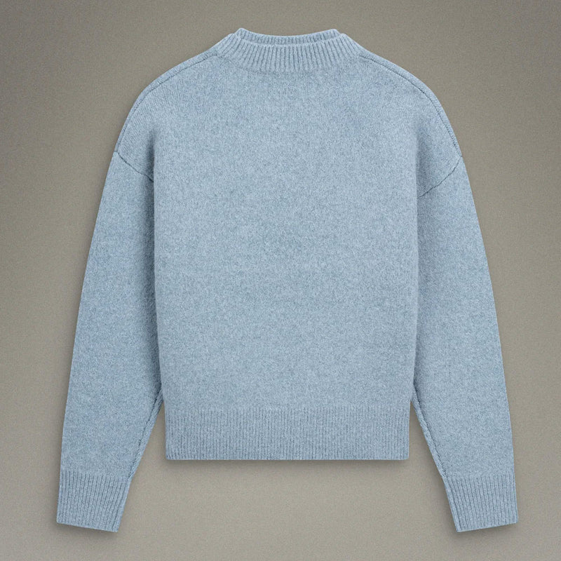 Caleb - Pull Col Rond Brodé - Pearl Grey