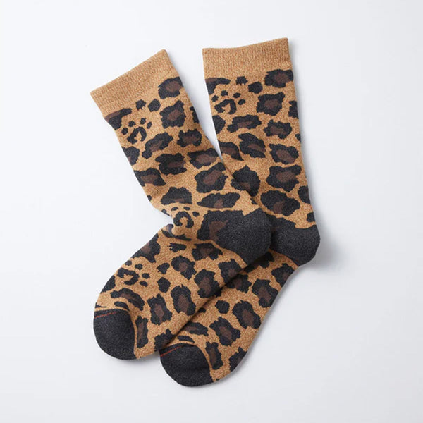 Rototo - Chaussettes Léopard - Beige foncé