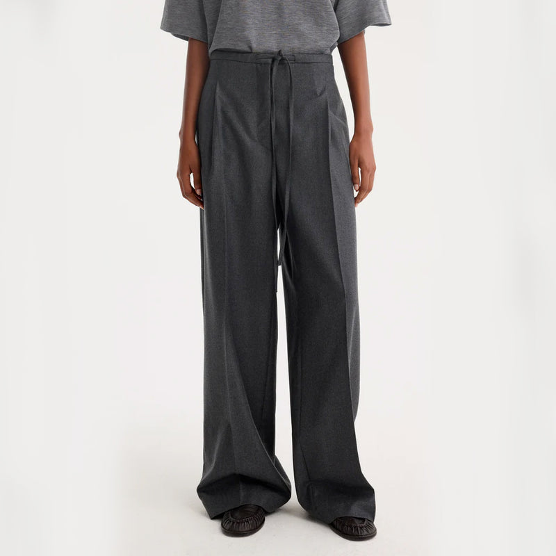 Rohe - Pantalon Décontracté Laine - Gris Foncé