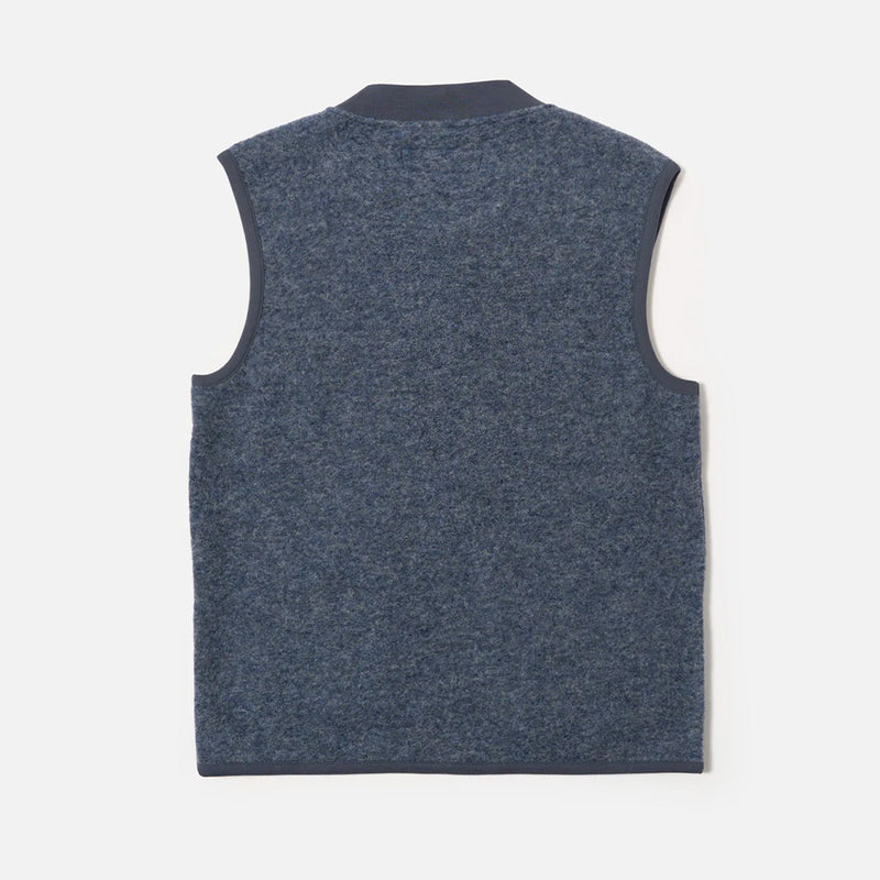 Universal Works - Veste Laine Zip - Bleu