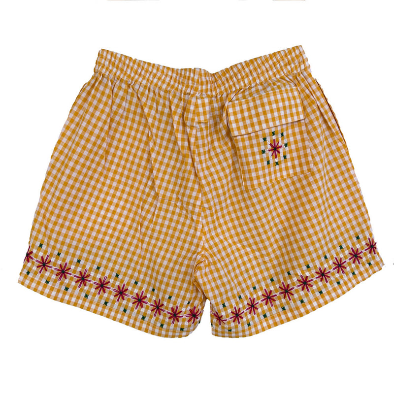 Harago - Short brodé - Jaune