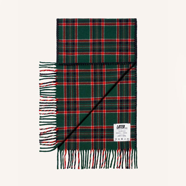 Later - Echarpe en laine - Tartan Vert