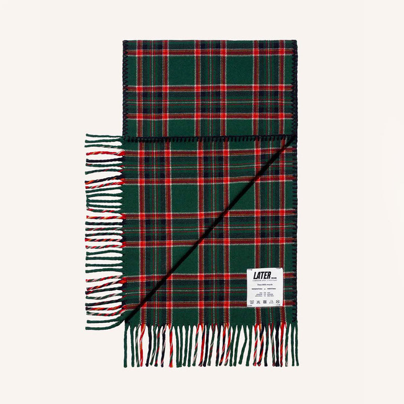 Later - Echarpe en laine - Tartan Vert