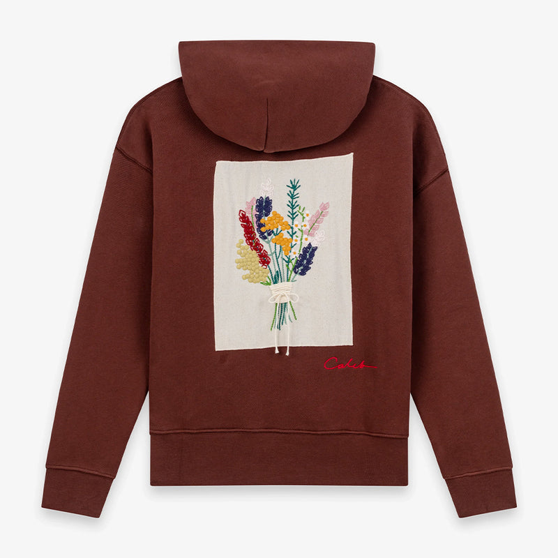 Caleb - Hoodie Caleb Bouquet brodé - Marron