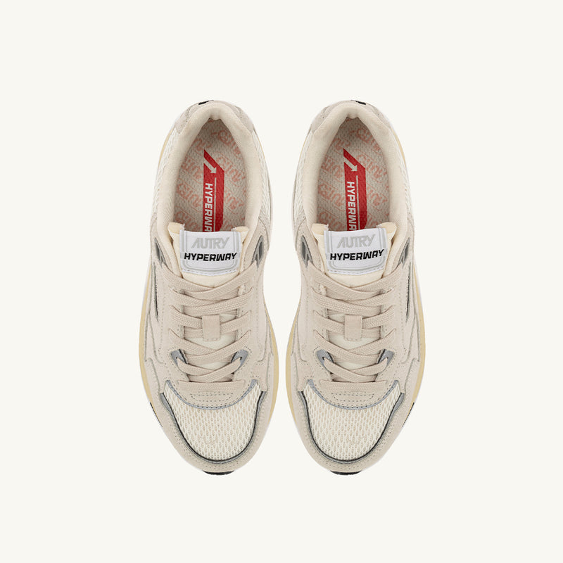 Autry - Baskets Hyperway en Mesh et en Daim - Blanc & Argent