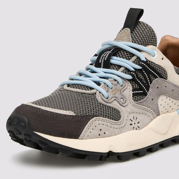 Flower Mountain - Baskets Yamano3 Uni Suède Nylon carré - Bleu