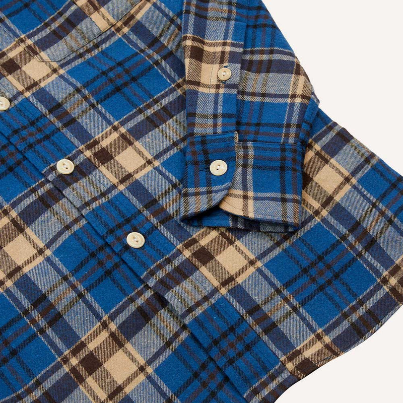 Drake's - Veste de travail à Carreux - Bleu & Ecru
