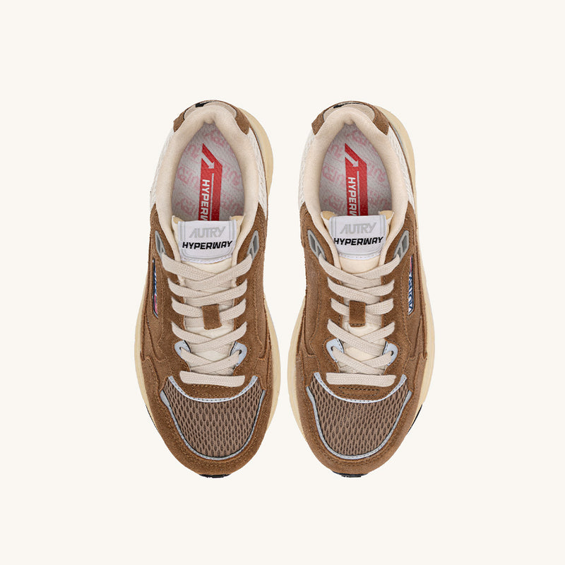 Autry - Baskets Hyperway en Mesh et en Daim Man - Cigar et Argent