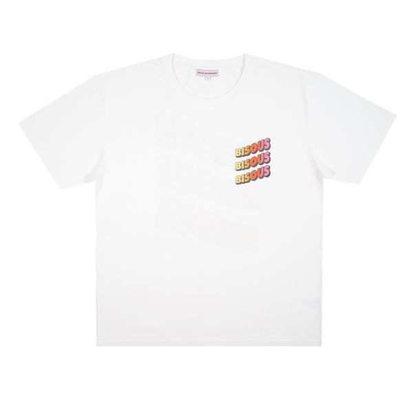 Merci Bisous Skateboards∽コラボTシャツ UNIsex♥Cuteな Bisous Skateboard - Sonics T-shirt - Tiedye White