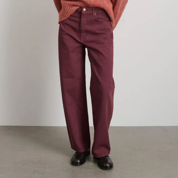 B Sides - Jeans Mid Relaxed Bow - Bordeaux