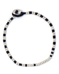 Mikia - Bracelet Silver Beads - Noir