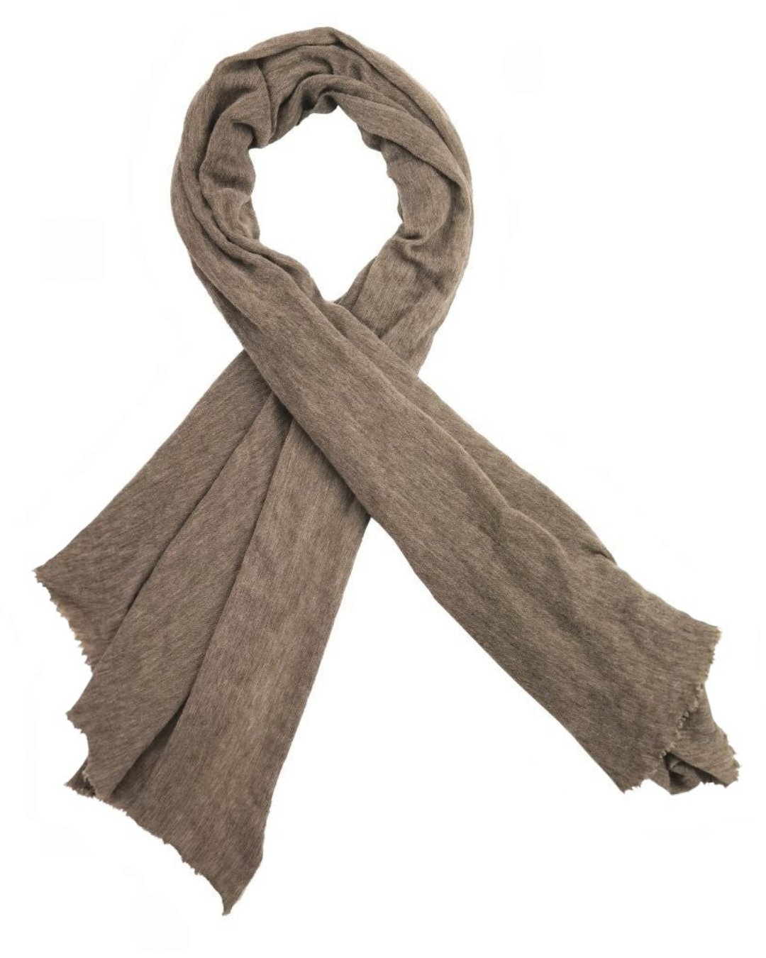 Écharpe Merci Paris Botto Giuseppe en cachemire beige léger avec bords effilochés, fabriquée en Italie.