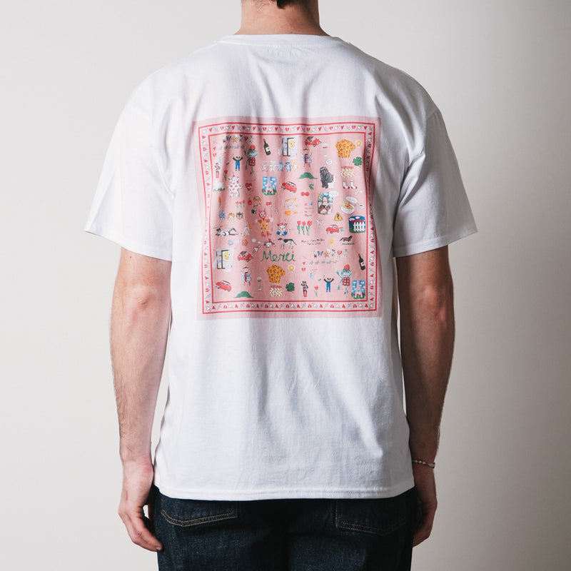 Merci x Shia McShia - T-shirt - Blanc & Rose