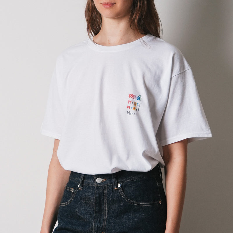Merci x Shia McShia - T-shirt - Blanc & Rose