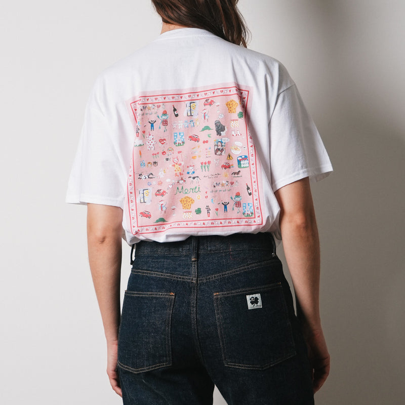 Merci x Shia McShia - T-shirt - Blanc & Rose