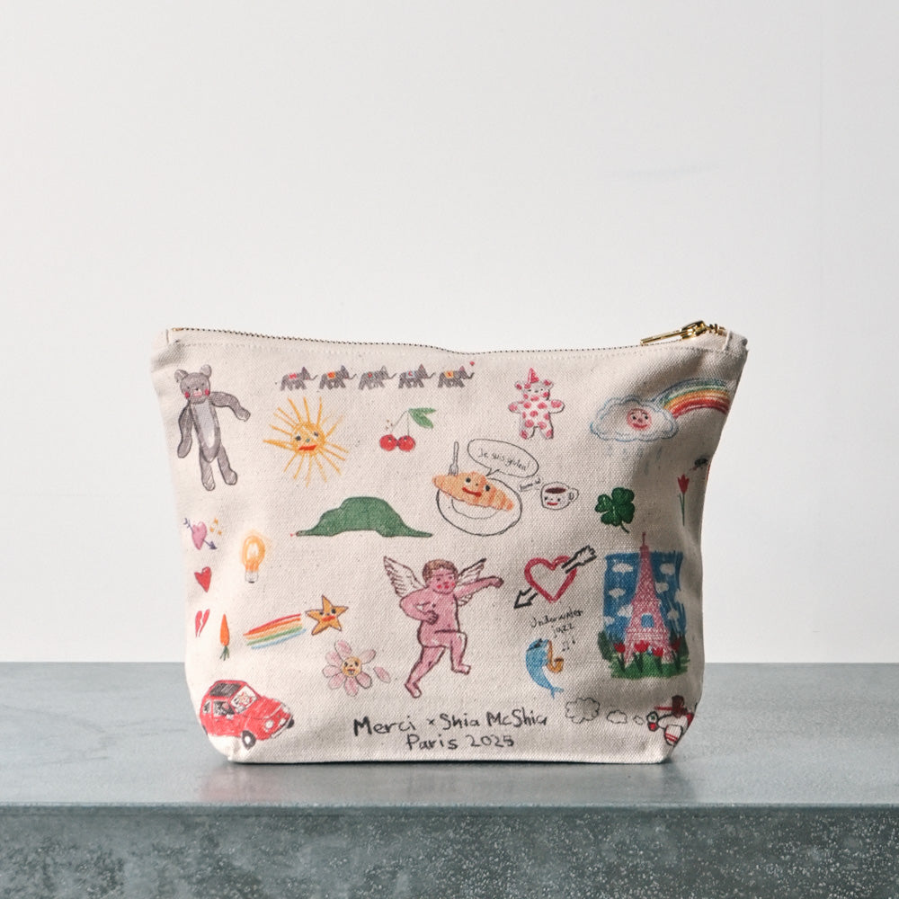 Merci x Shia McShia - Pouch - Ecru – Merci Paris