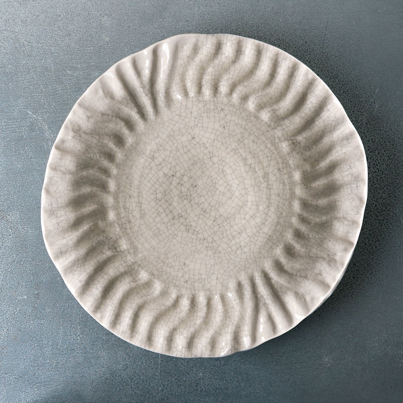 Grande assiette creuse - Quartz craquelé