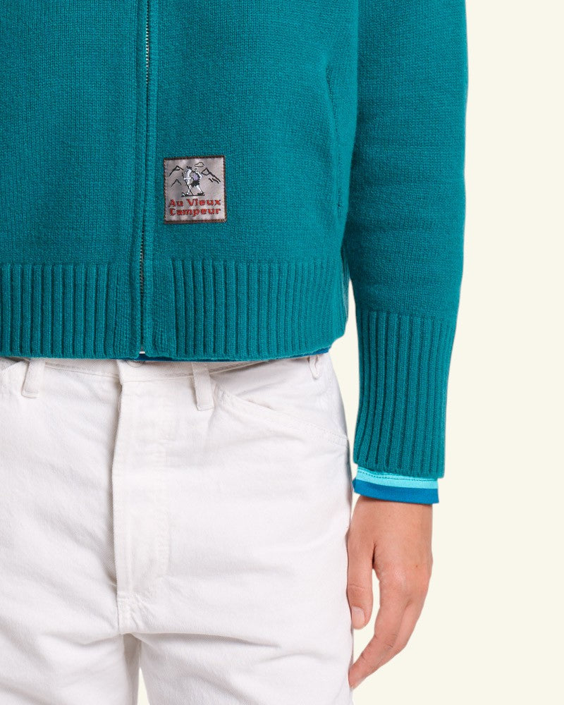 Au Vieux Campeur - Paid Leave - Daisy Sweater - Duck Green