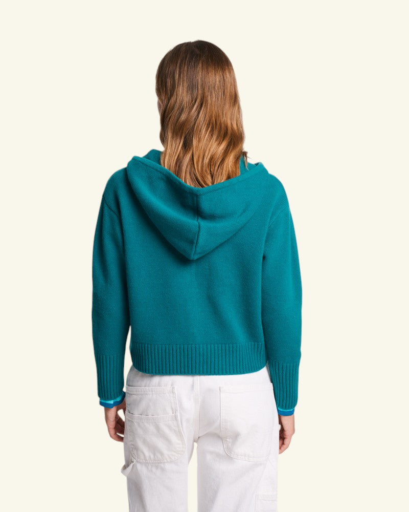 Au Vieux Campeur - Paid Leave - Daisy Sweater - Duck Green