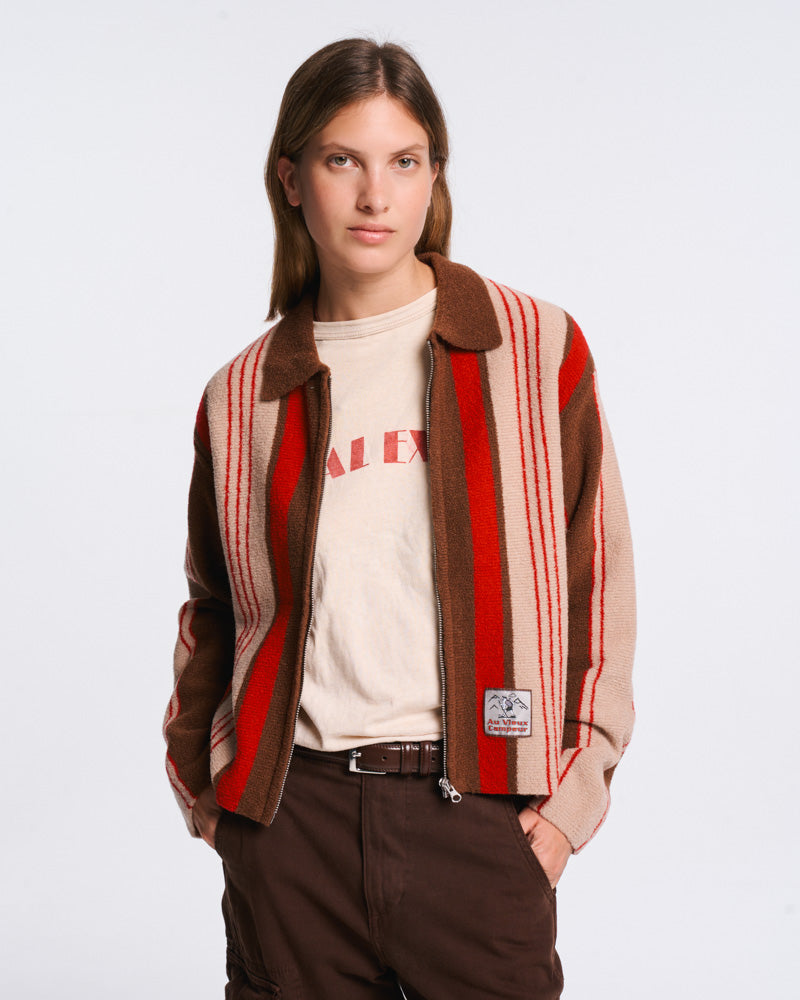 Au Vieux Campeur - Paid Leave - Alma Vest - Brown Beige & Red