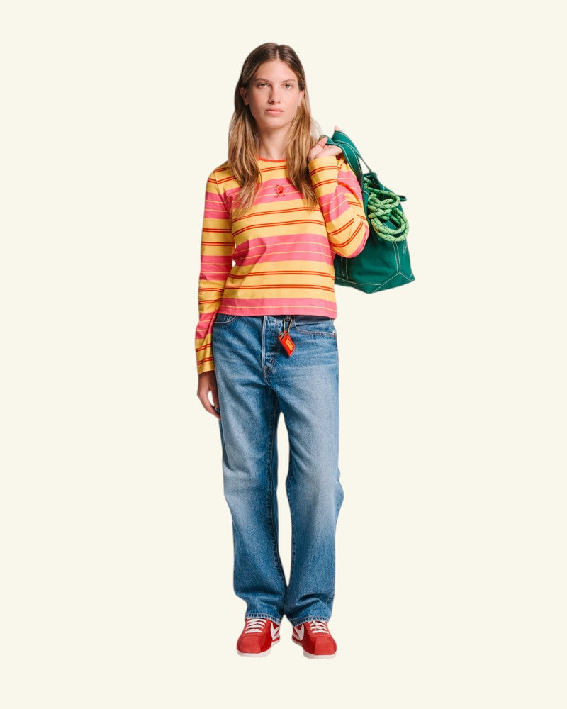 Au Vieux Campeur - Congés Payés - T-Shirt Bianca - Jaune Rose & Rouge
