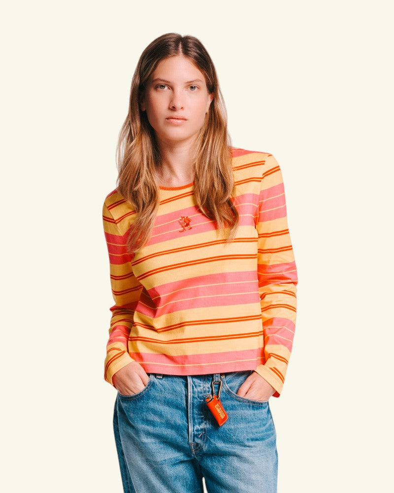 Au Vieux Campeur - Congés Payés - T-Shirt Bianca - Jaune Rose & Rouge