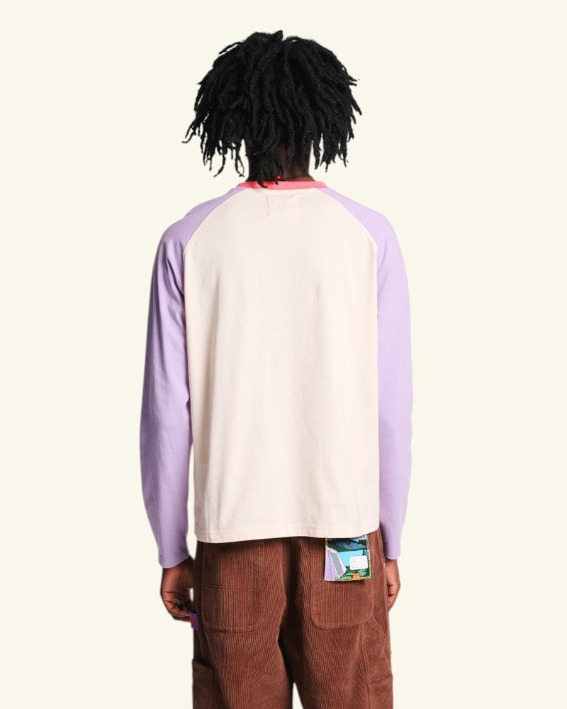 Au Vieux Campeur - Paid Holidays - Jace T-shirt - Ecru Violet & Rose