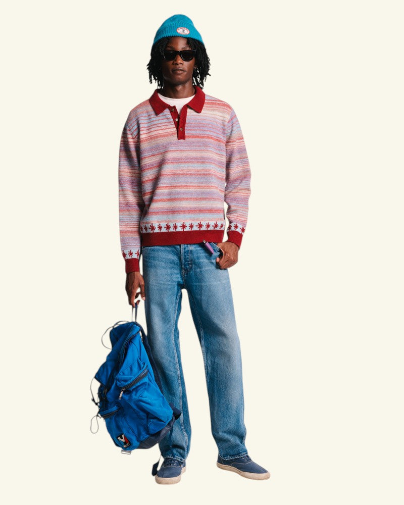 Au Vieux Campeur - Congés Payés - Pull Hugo - Bordeaux & Bleu