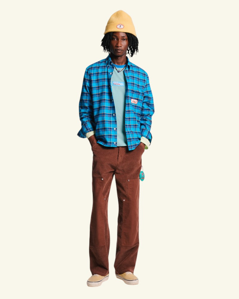 Au Vieux Campeur - Paid Holidays - Elmer Flannel Shirt - Navy & Bleu