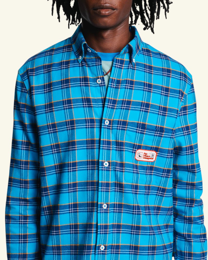 Au Vieux Campeur - Paid Holidays - Elmer Flannel Shirt - Navy & Bleu