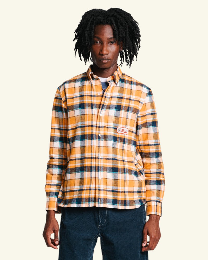 Au Vieux Campeur - Congés Payés - Chemise Elmer Flanelle - Jaune & Marine