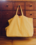 Merci - Washed linen Merci shopping bag - Lemonade Yellow