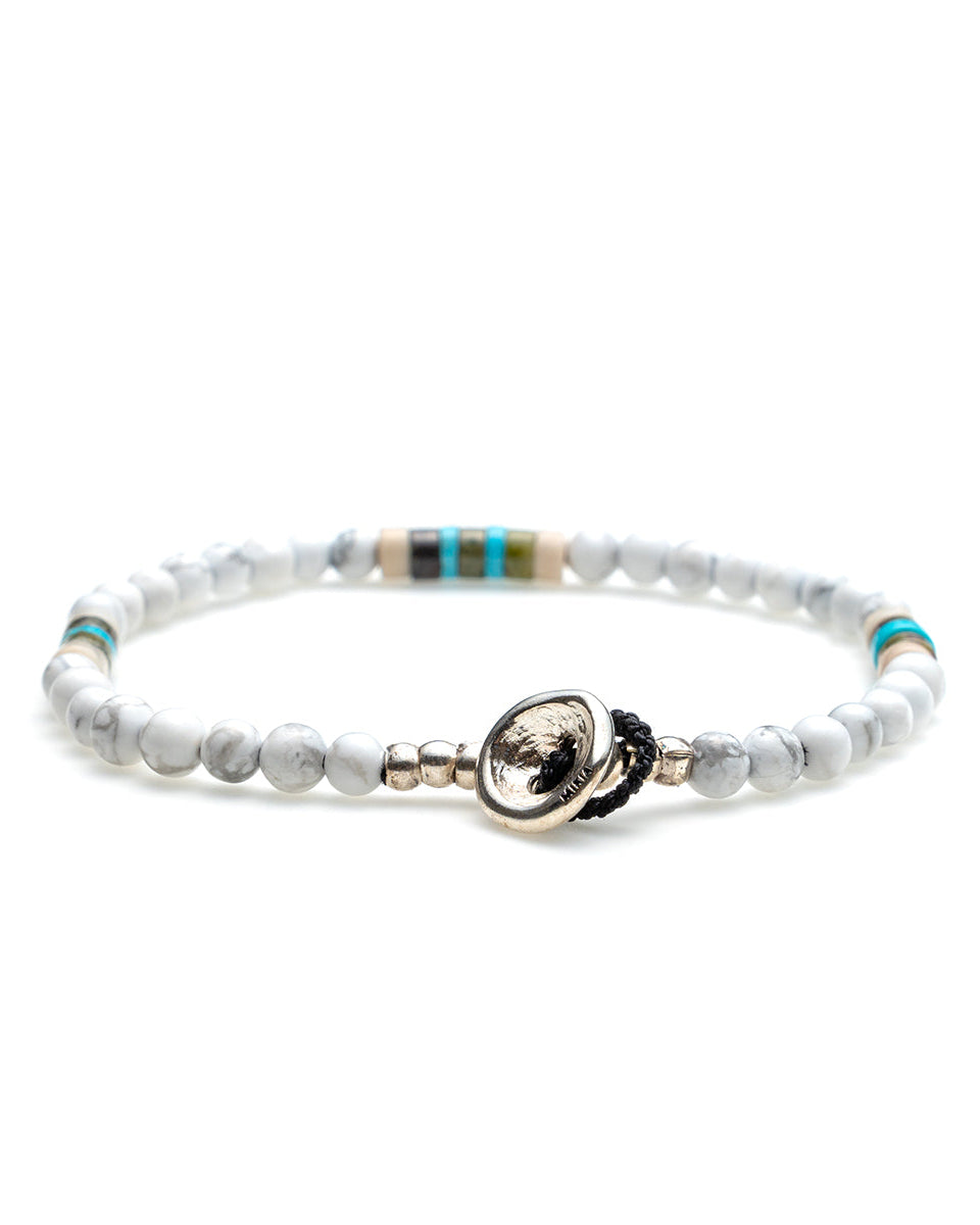 Mikia - Bracelet 4mm Stone - Blanc