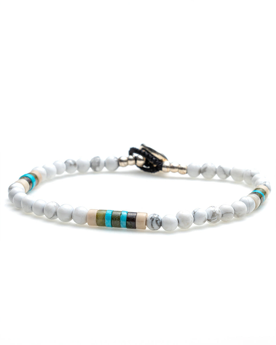 Mikia - Bracelet 4mm Stone - Blanc