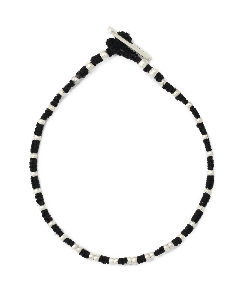 Mikia - Bracelet Small Silver Beads - Noir