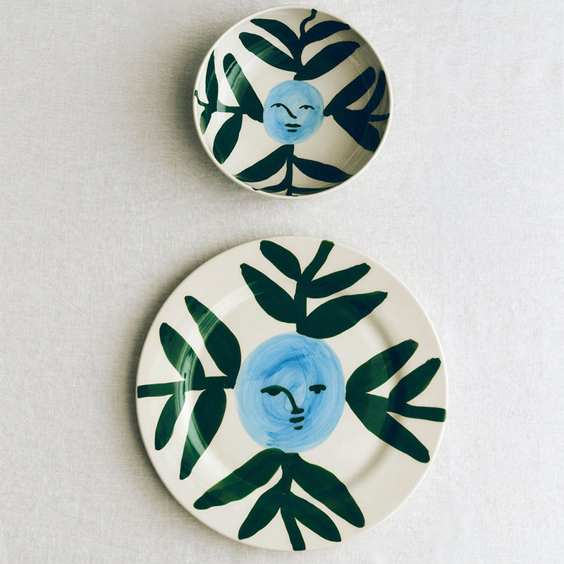 Assiette plate - Moon Face Vine - Hay