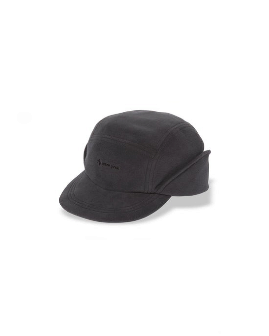 Casquette Merci Paris Snow Peak en polaire Polartec charbon avec cache-oreilles et logo brodé pour l'hiver