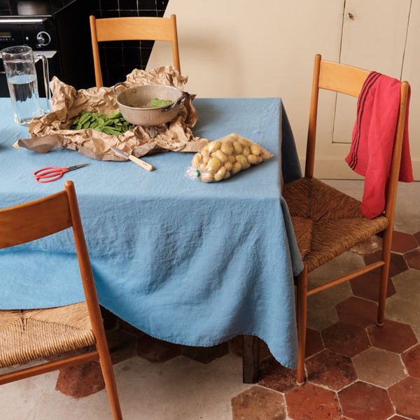 Nappe en lin lavé - Bleu Primaire