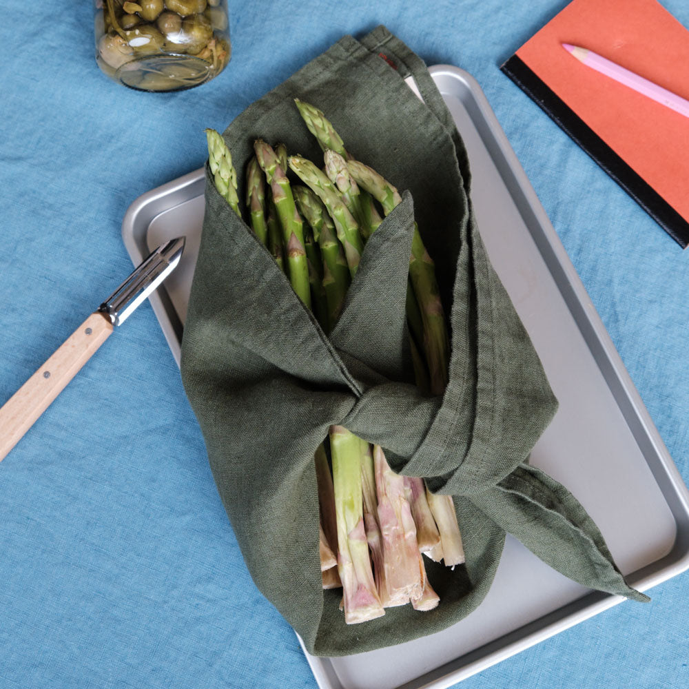 Washed linen napkin - Oxide Green