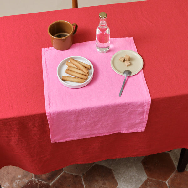 Set de table en lin lavé - Rose Garance