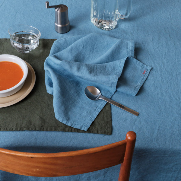 Serviette de table en lin lavé - Bleu Primaire