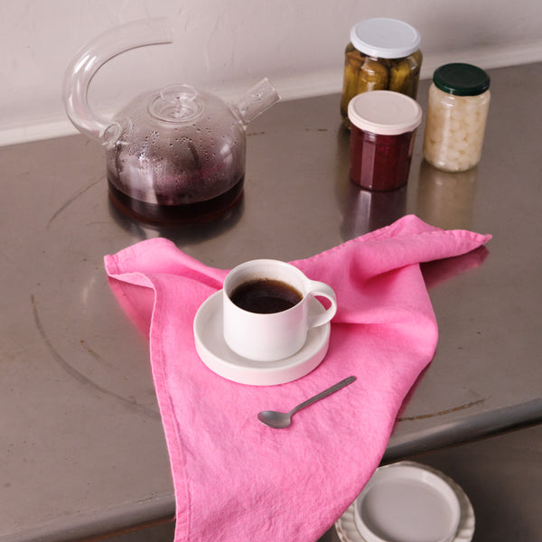 Serviette de table en lin lavé - Rose Garance