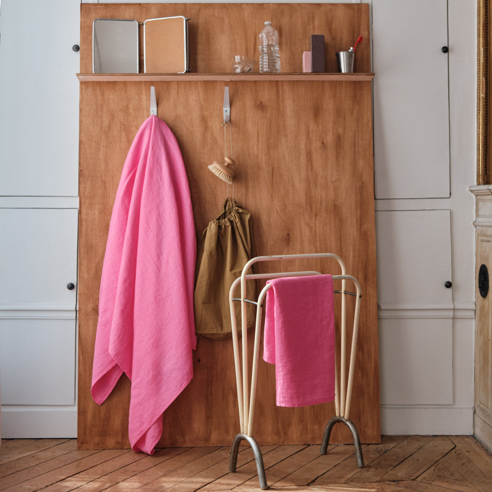 【新品140×200】パリ メルシー merci リネン100%バスタオル Linen towel - Honeycomb - Garance Pink – Merci Paris