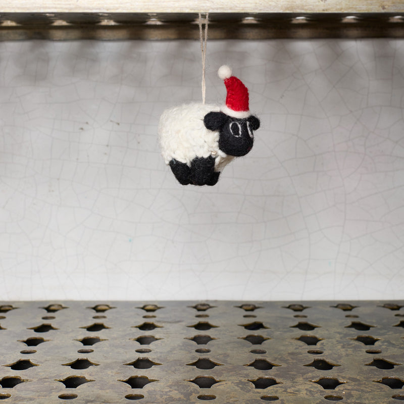 Ornement tissé - Mouton de Noël