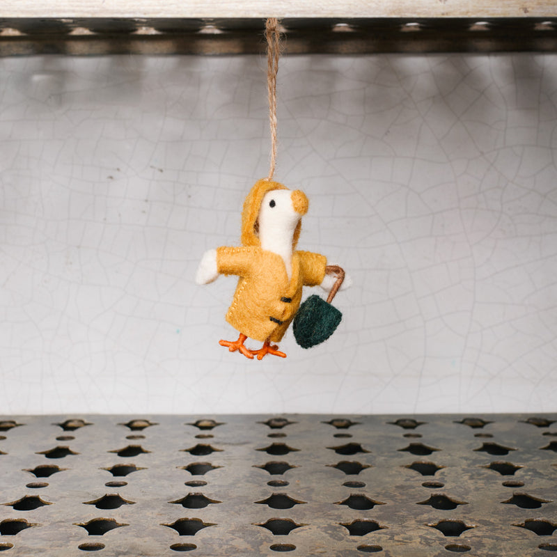 Ornement tissé - Oie en imperméable