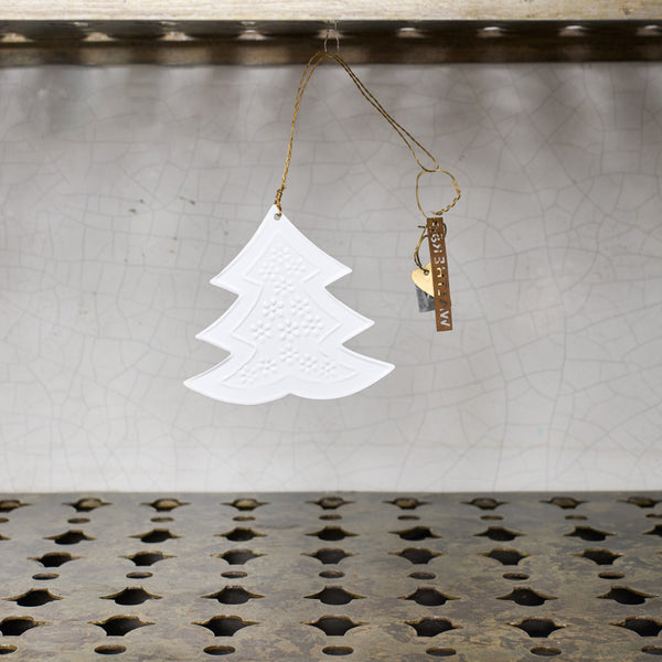 Ornement - Sapin blanc embossé