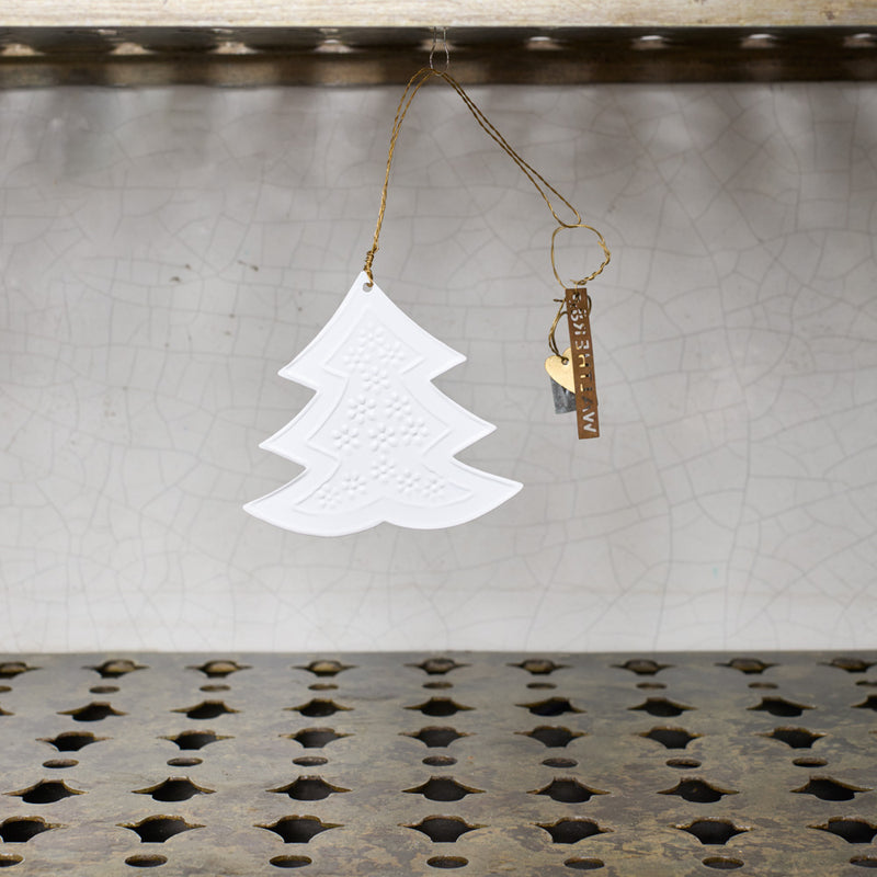 Ornement - Sapin blanc embossé